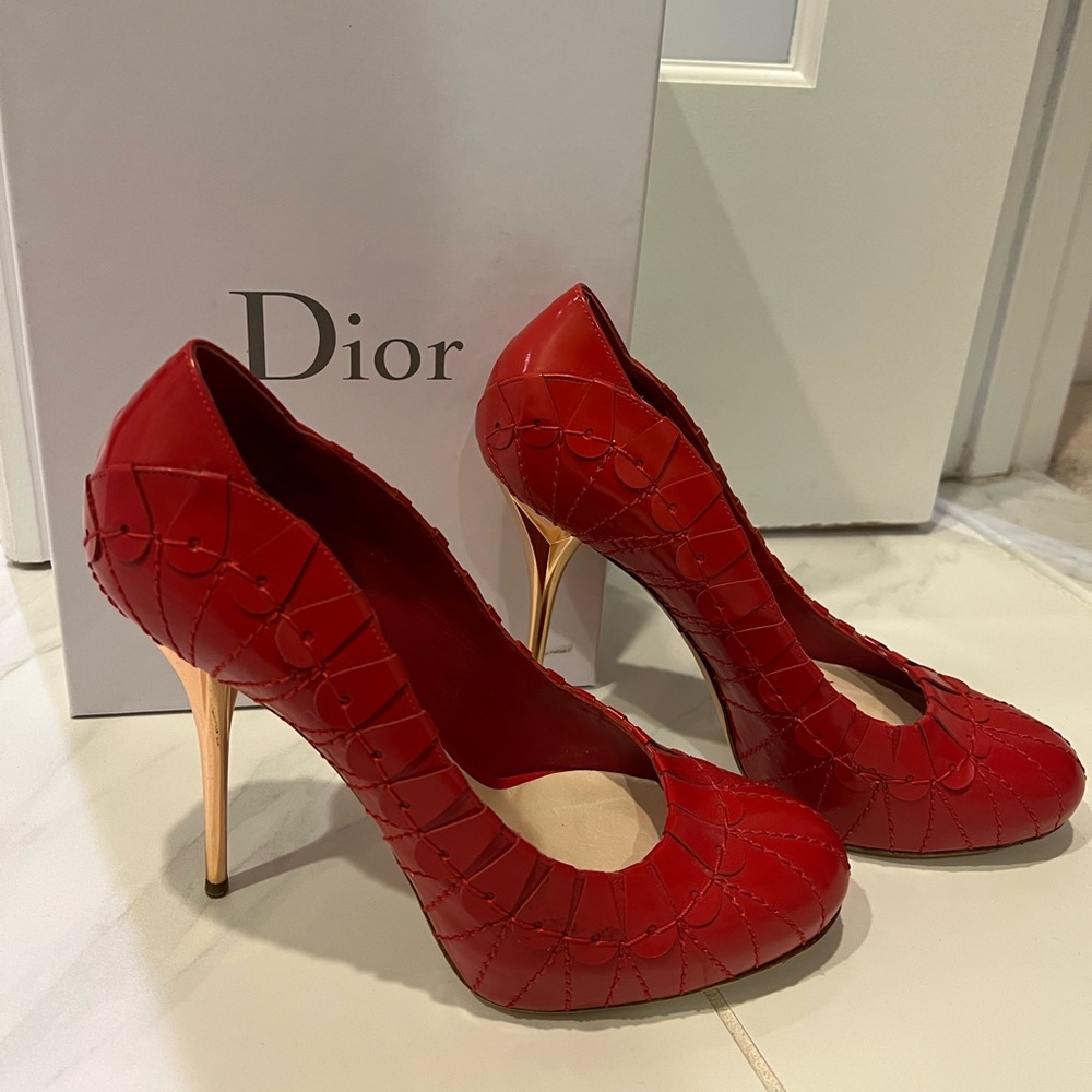 Red, Dior, heels size 39